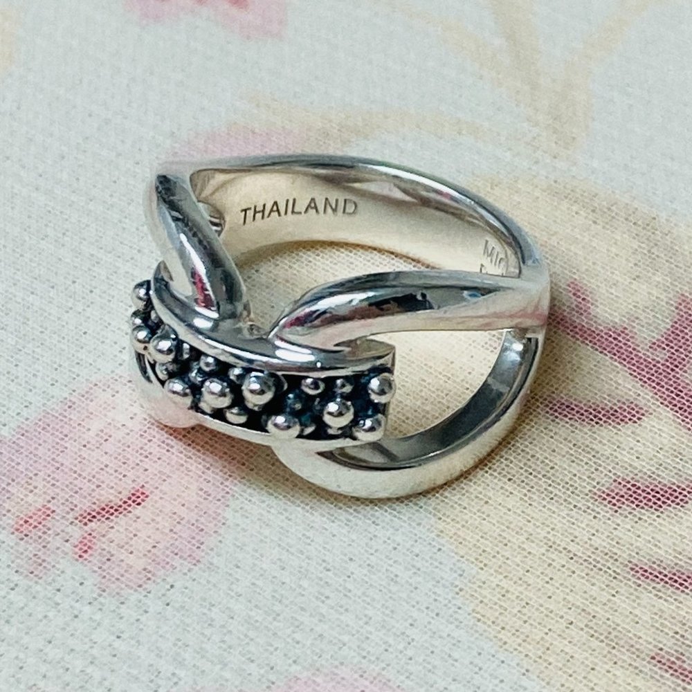 Michael Dawkins Brand 925 Open Band Dots Ring